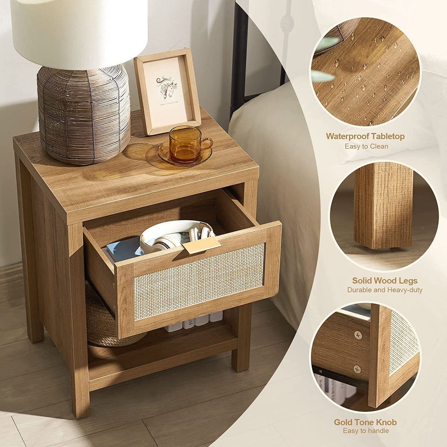 Ensemble de penderie, commode et table de chevet Savanna 