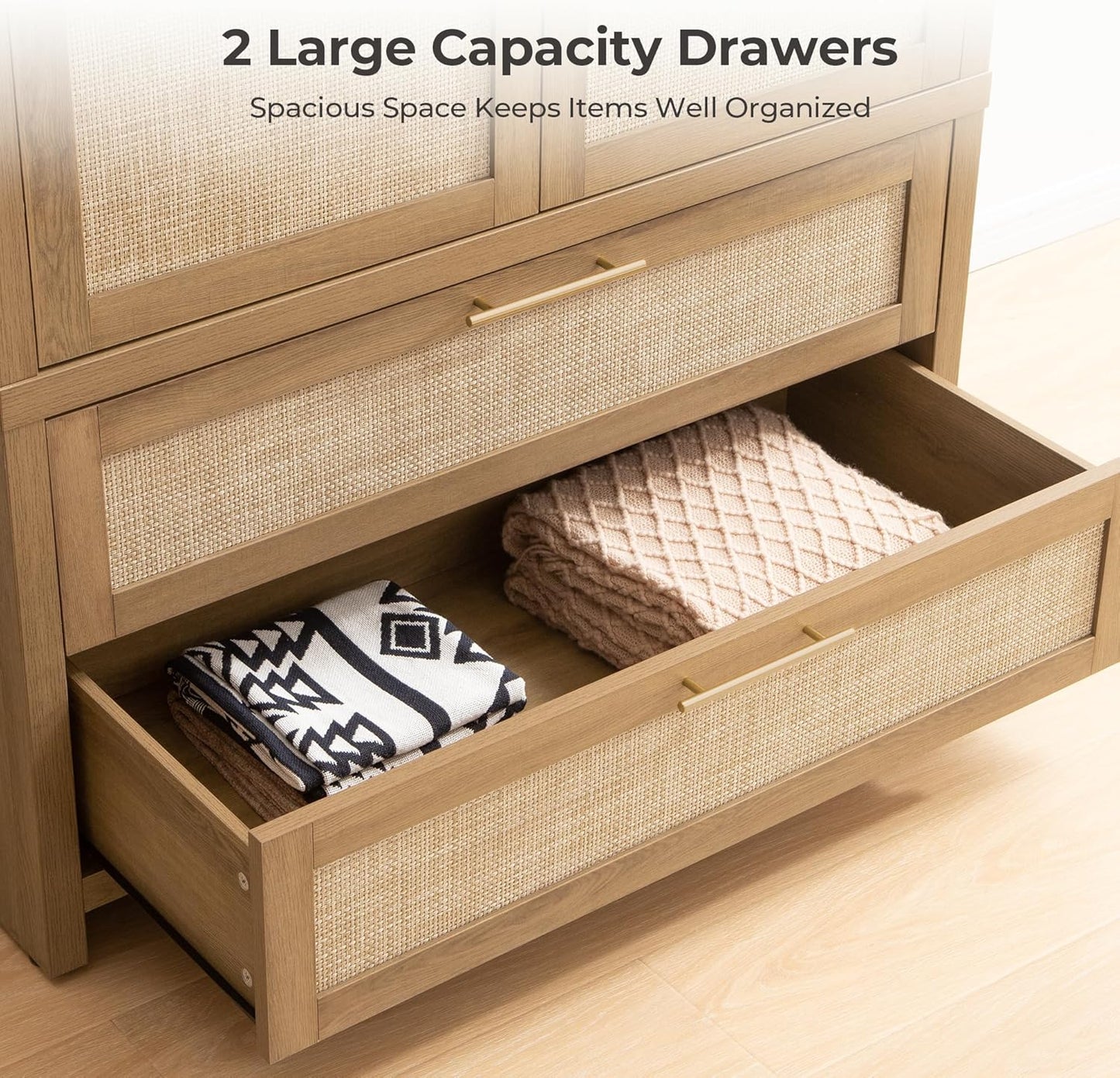 Ensemble commode 6 tiroirs, armoire et table de chevet 3 tiroirs Savanna 