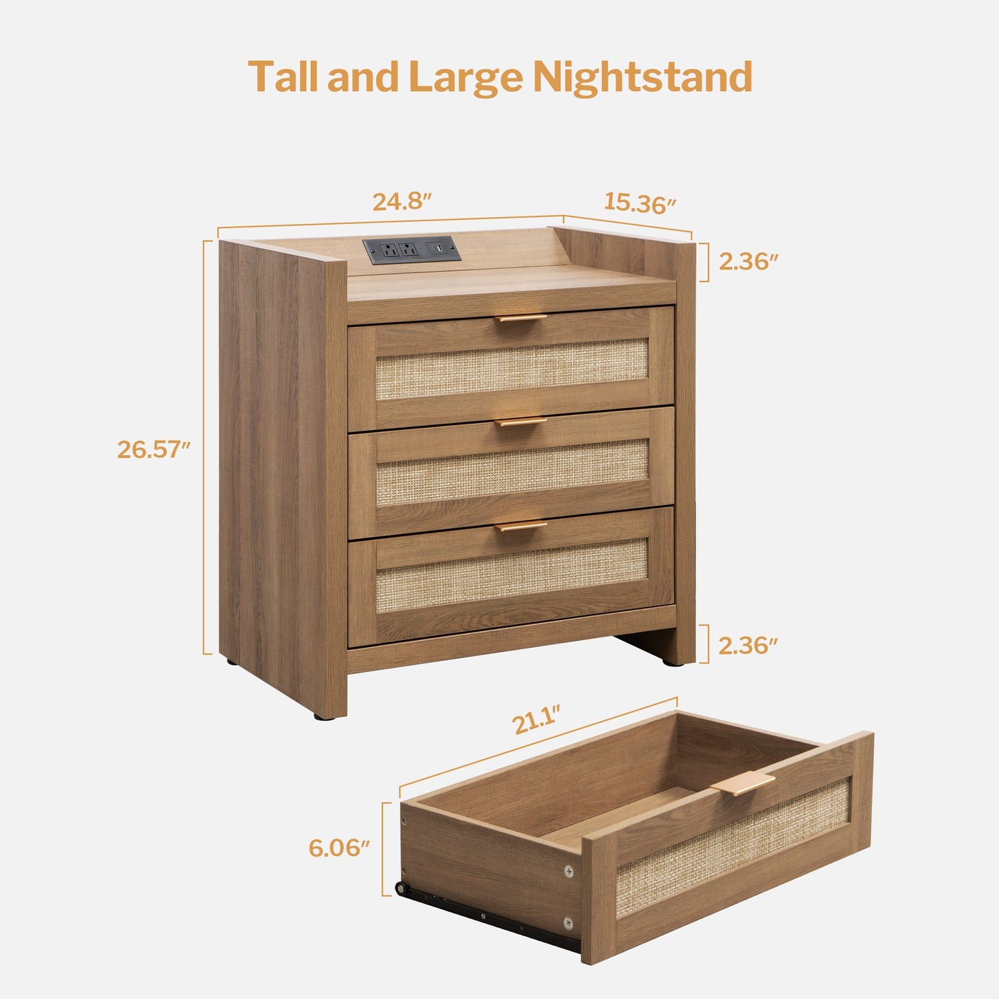 Ensemble commode 6 tiroirs, armoire et table de chevet 3 tiroirs Savanna 