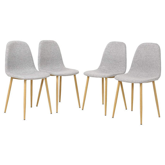 Chaise de salle à manger moderne en tissu gris clair, chaises de cuisine