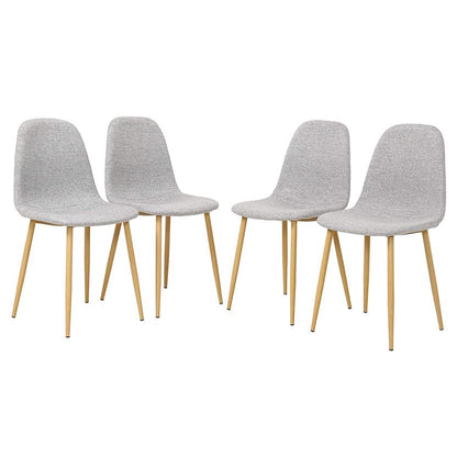 Chaises de salle à manger en tissu gris 4 pièces 