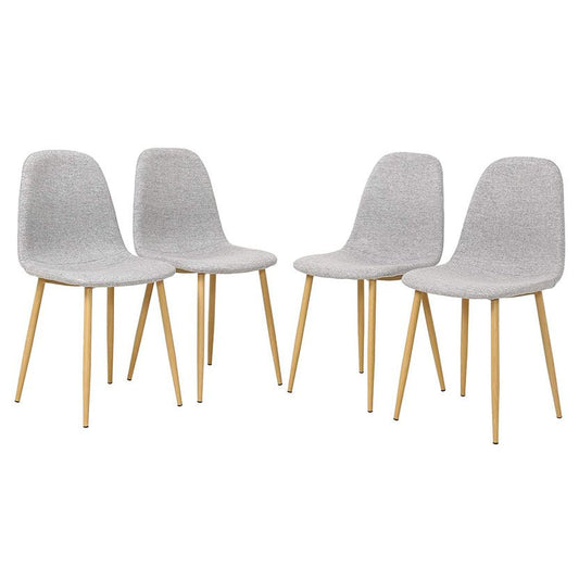 Chaises de salle à manger en tissu gris 4 pièces 