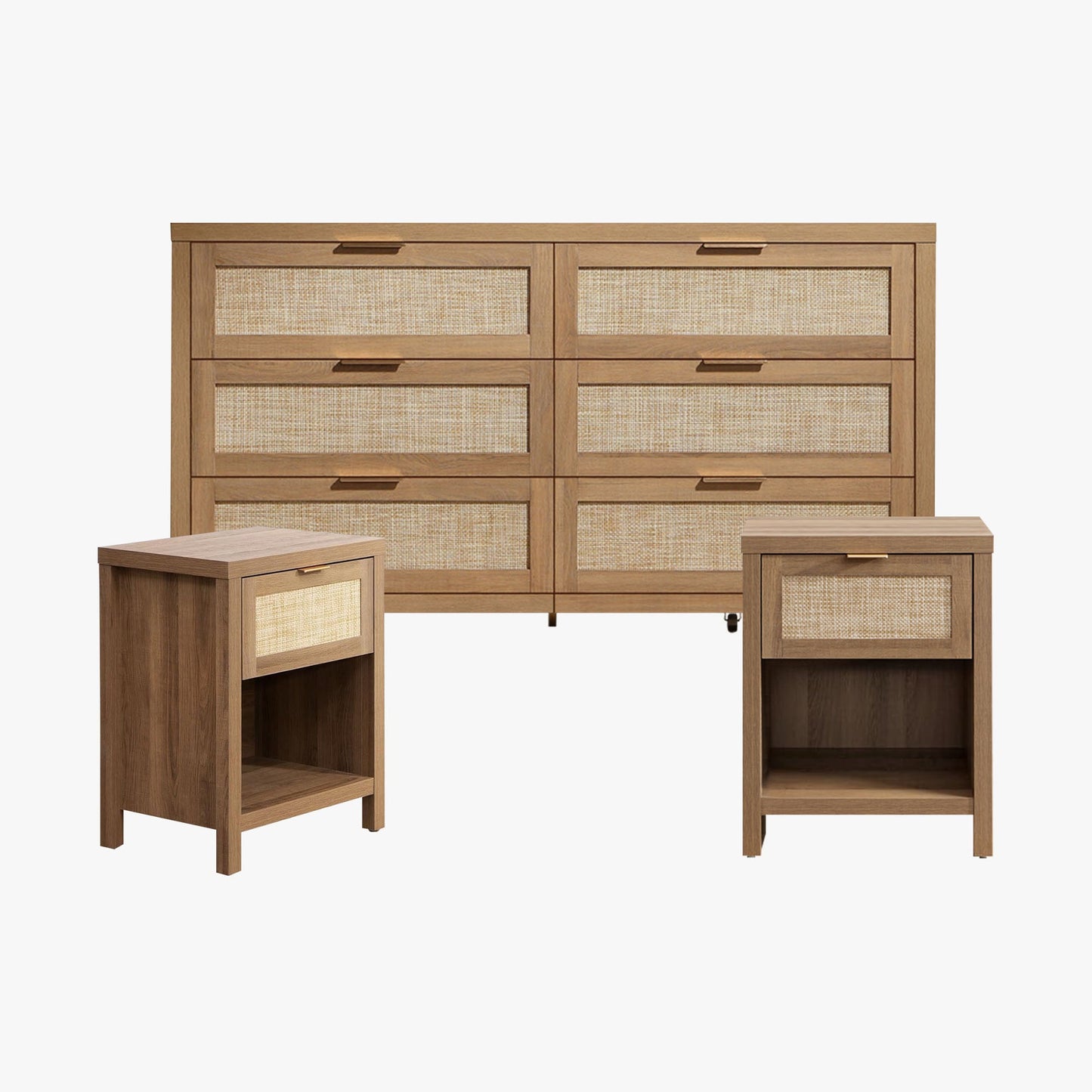 Ensemble table de chevet et commode à 6 tiroirs Savanna 