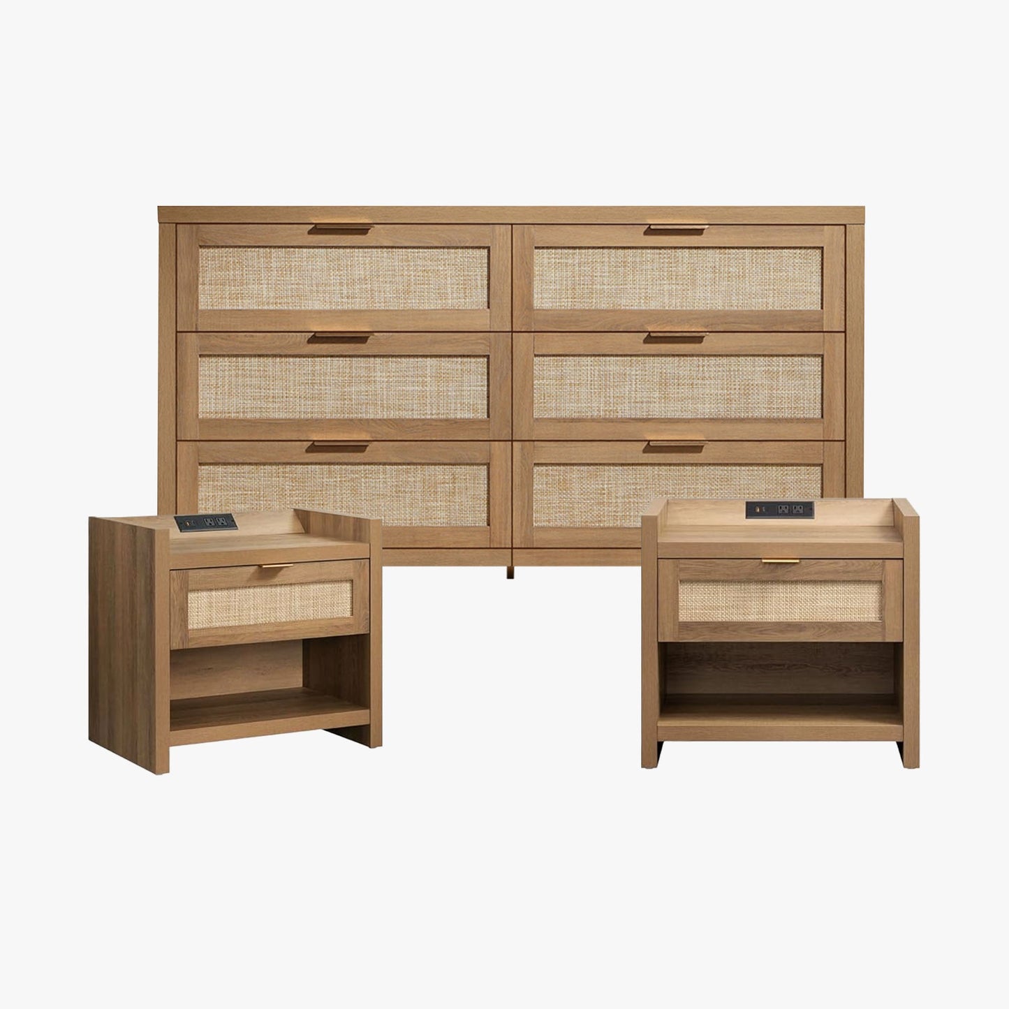 Ensemble table de chevet et commode à 6 tiroirs Savanna 