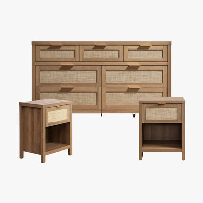 Ensemble table de chevet et commode Savanna 