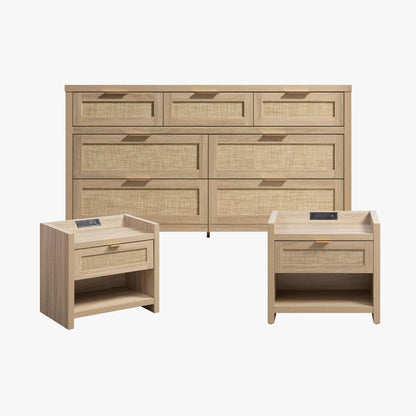 Table de chevet Savanna avec chargeur et commode 