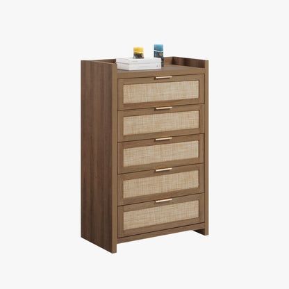 Commode en rotin Savanna, 5 tiroirs 