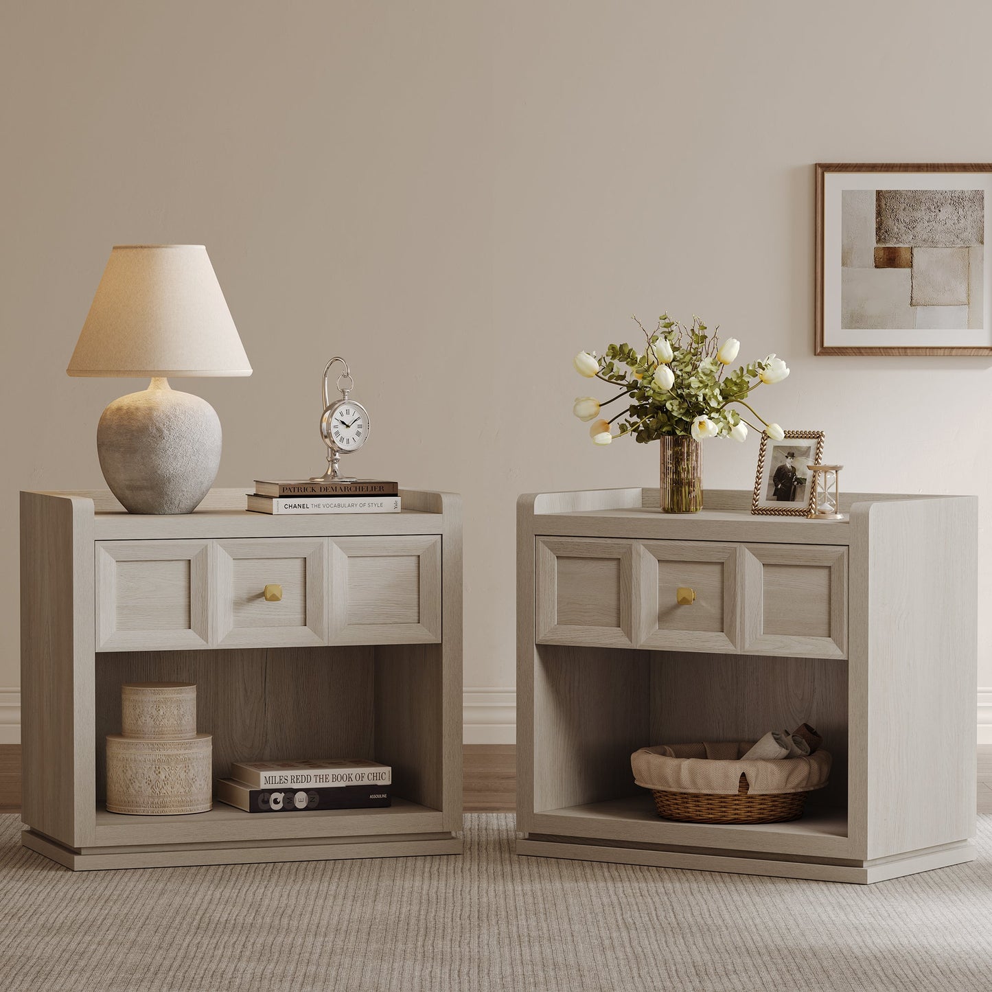 Table de chevet Helio, 26 pouces de large 