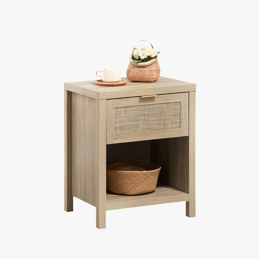 Table de chevet en rotin de style bohème