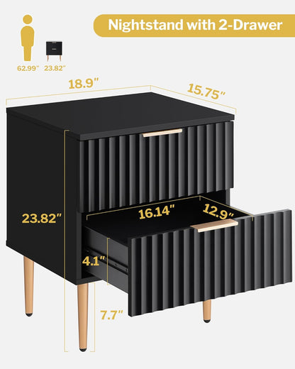 Table de chevet noire Opus