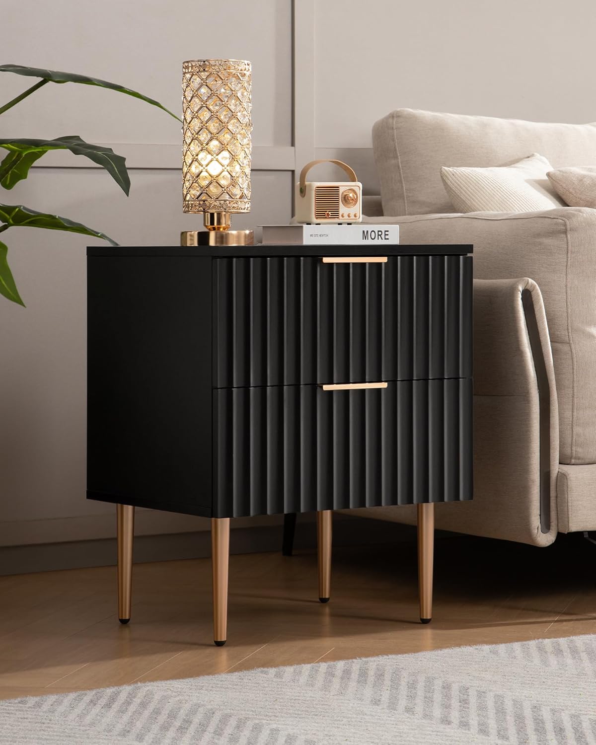 Table de chevet noire Opus