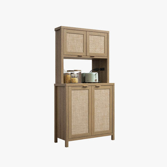 Armoire de garde-manger Savanna, porte en rotin
