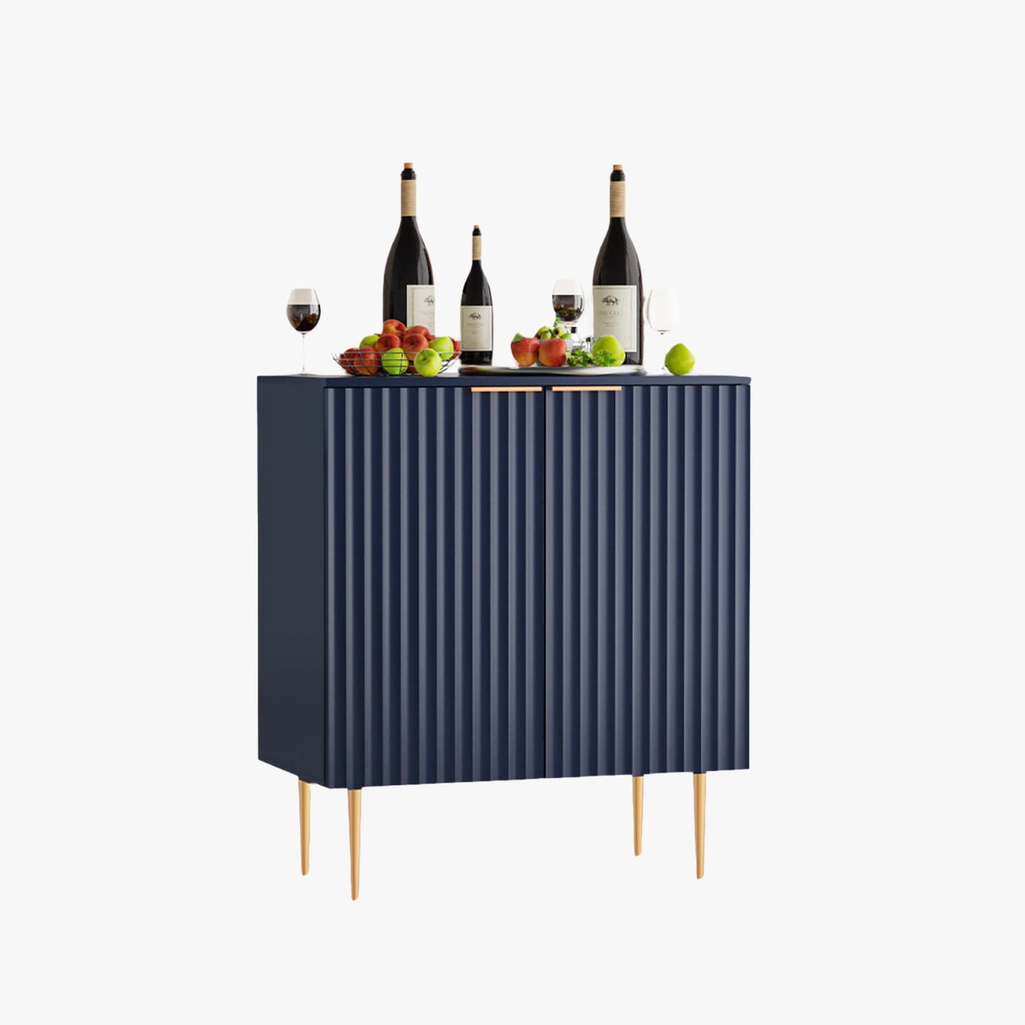 Crédence Opus bleue avec poignée dorée