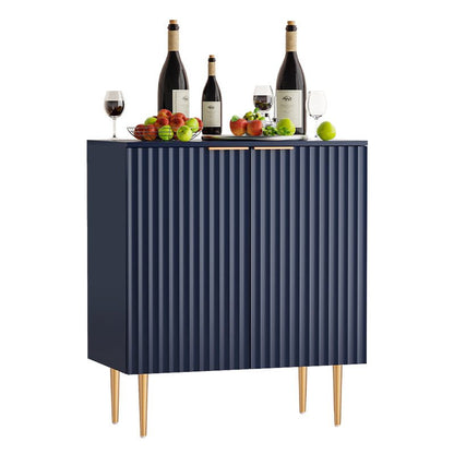 Crédence Opus bleue avec poignée dorée