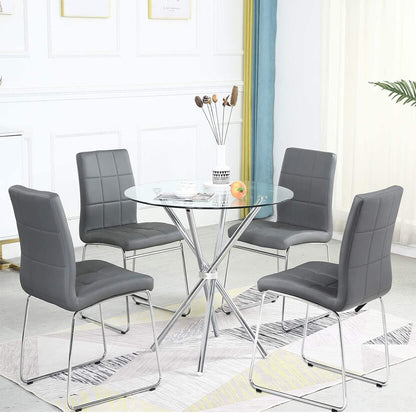 Ensemble de table à manger 5 pièces : table ronde avec 4 chaises de bureau