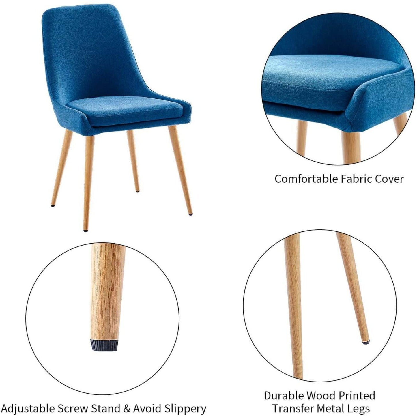 Chaises de salle à manger avec pieds en métal