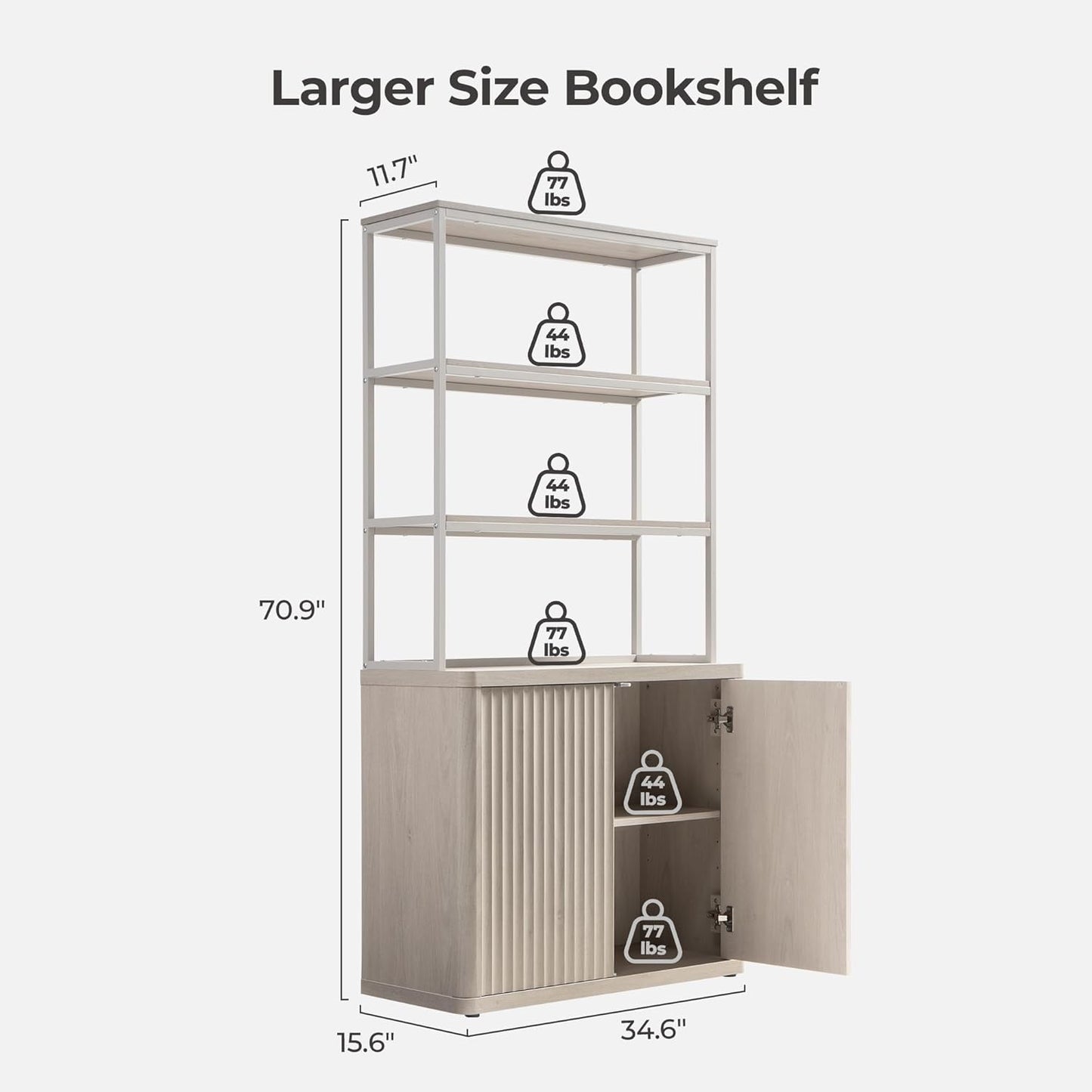 Bibliothèque Cas 70,9 pouces avec 2 portes