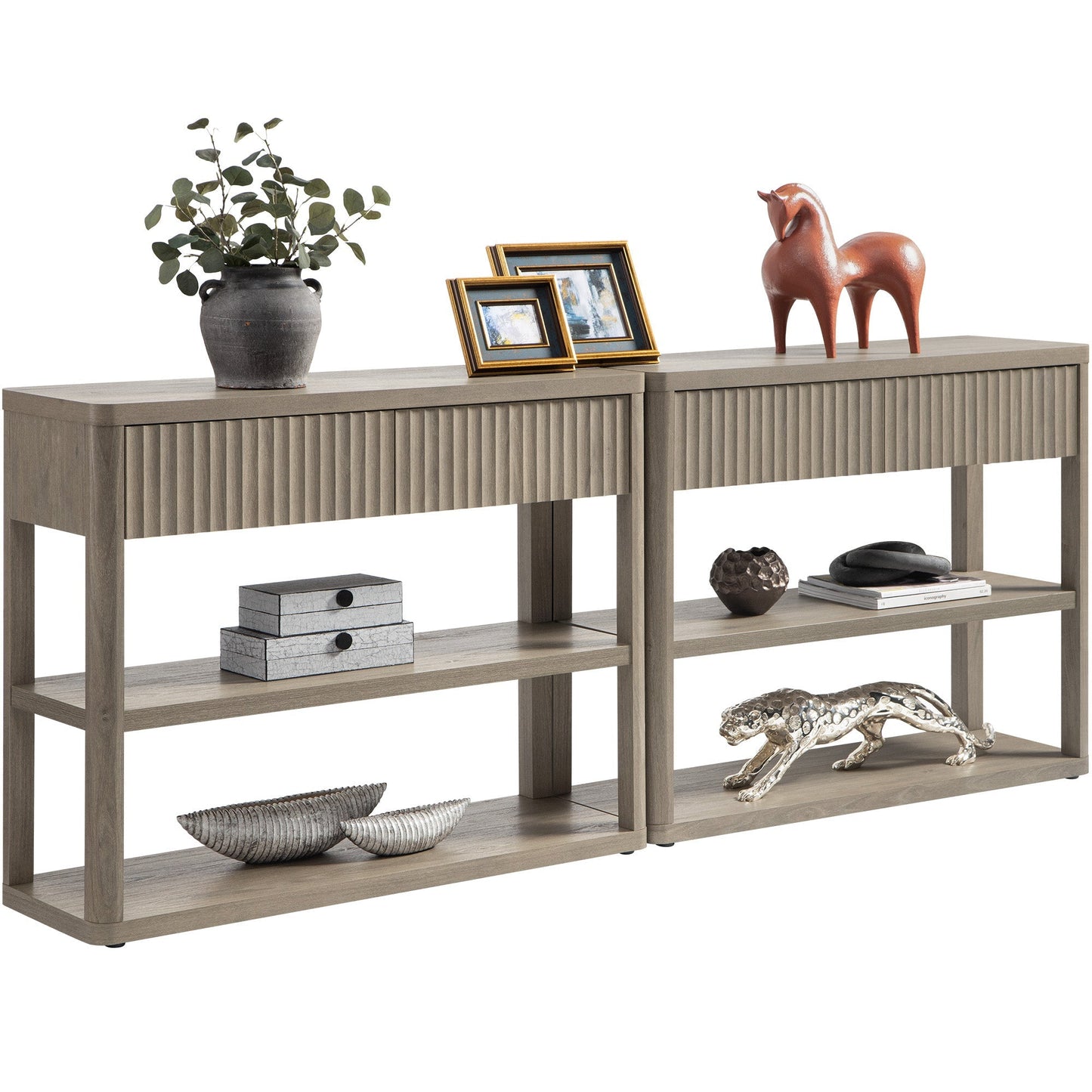 Console étroite Cas avec tiroirs