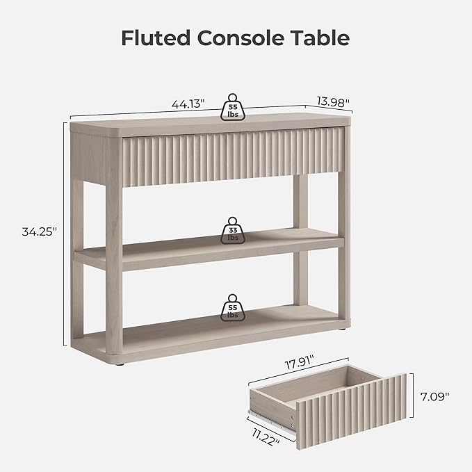 Console étroite Cas avec tiroirs
