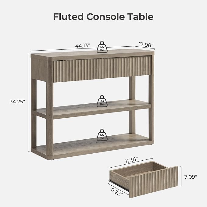 Console étroite Cas avec tiroirs