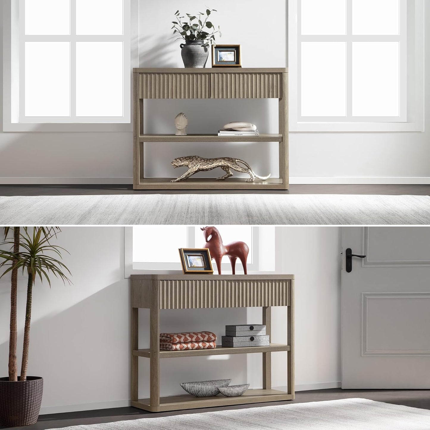 Console étroite Cas avec tiroirs