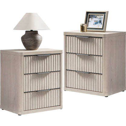 Tables de chevet Cas, 3 tiroirs 
