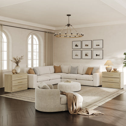 Table de chevet Crescent, 3 tiroirs 