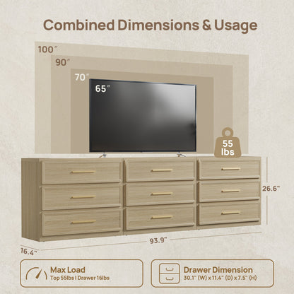 Commode modulaire Crescent avec tiroirs 