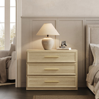 Table de chevet Crescent, 3 tiroirs 