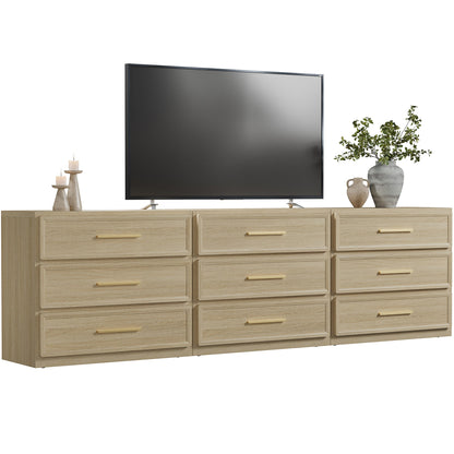 Table de chevet Crescent, 3 tiroirs 