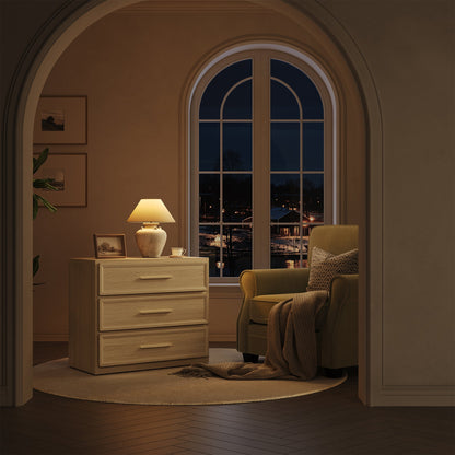 Table de chevet Crescent, 3 tiroirs 