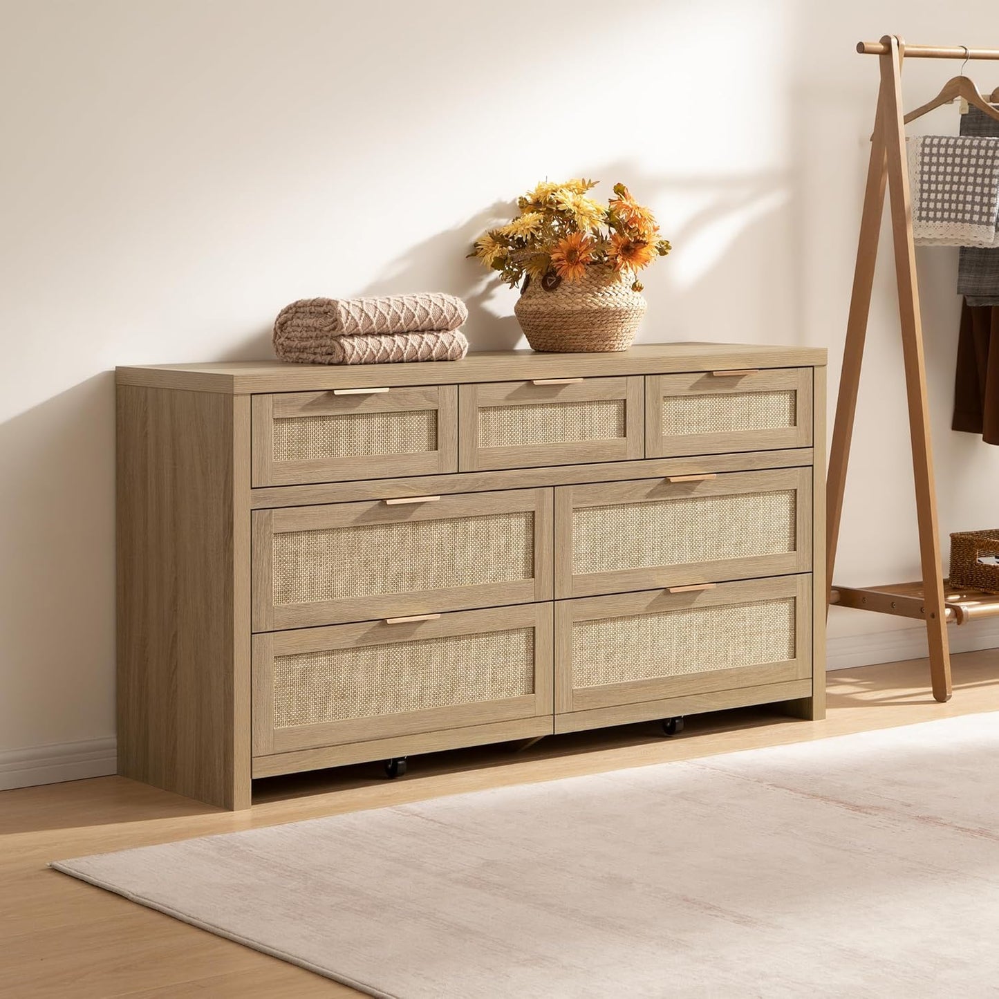 Commode haute Savanna, 7 tiroirs 