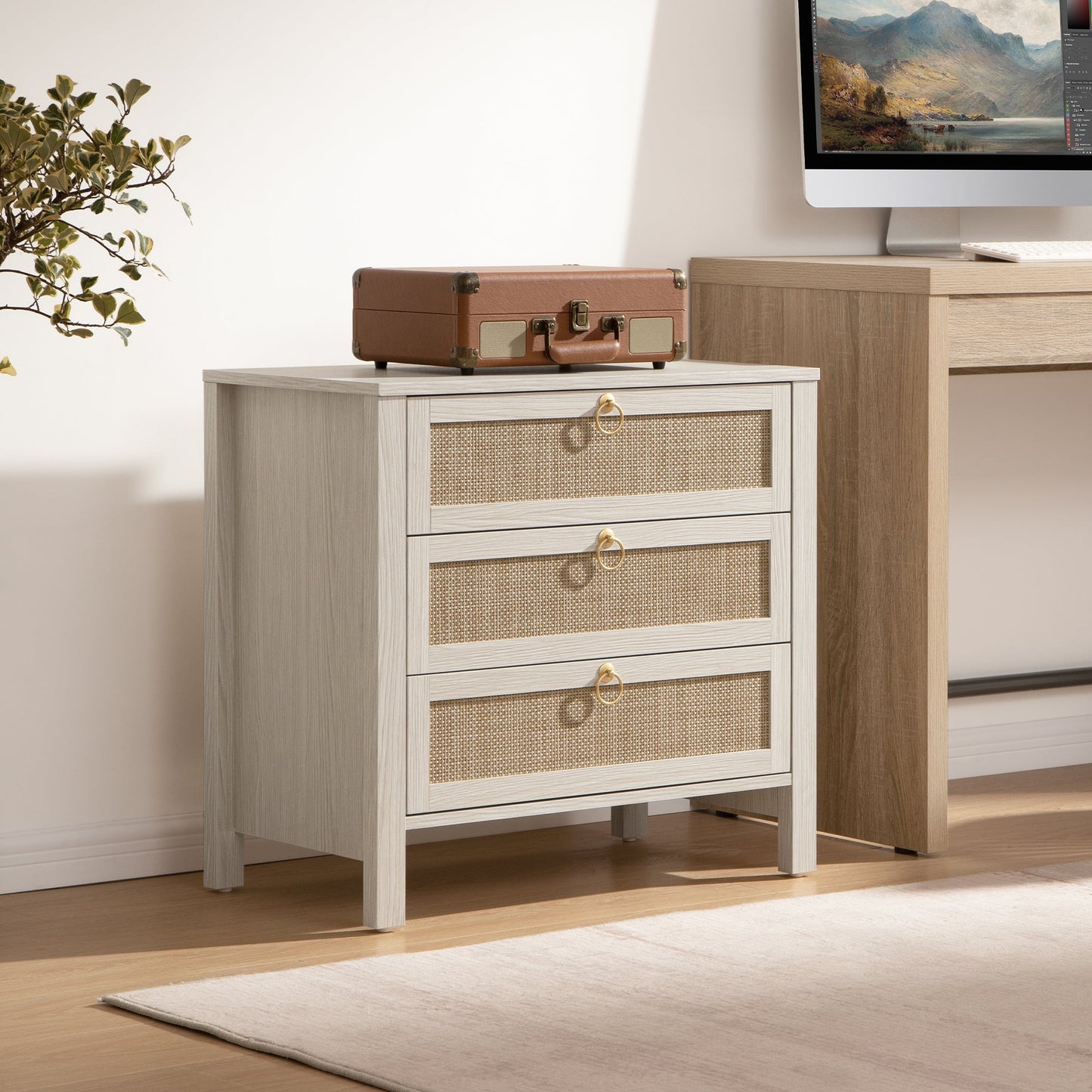 Table de chevet Terra, 3 tiroirs 