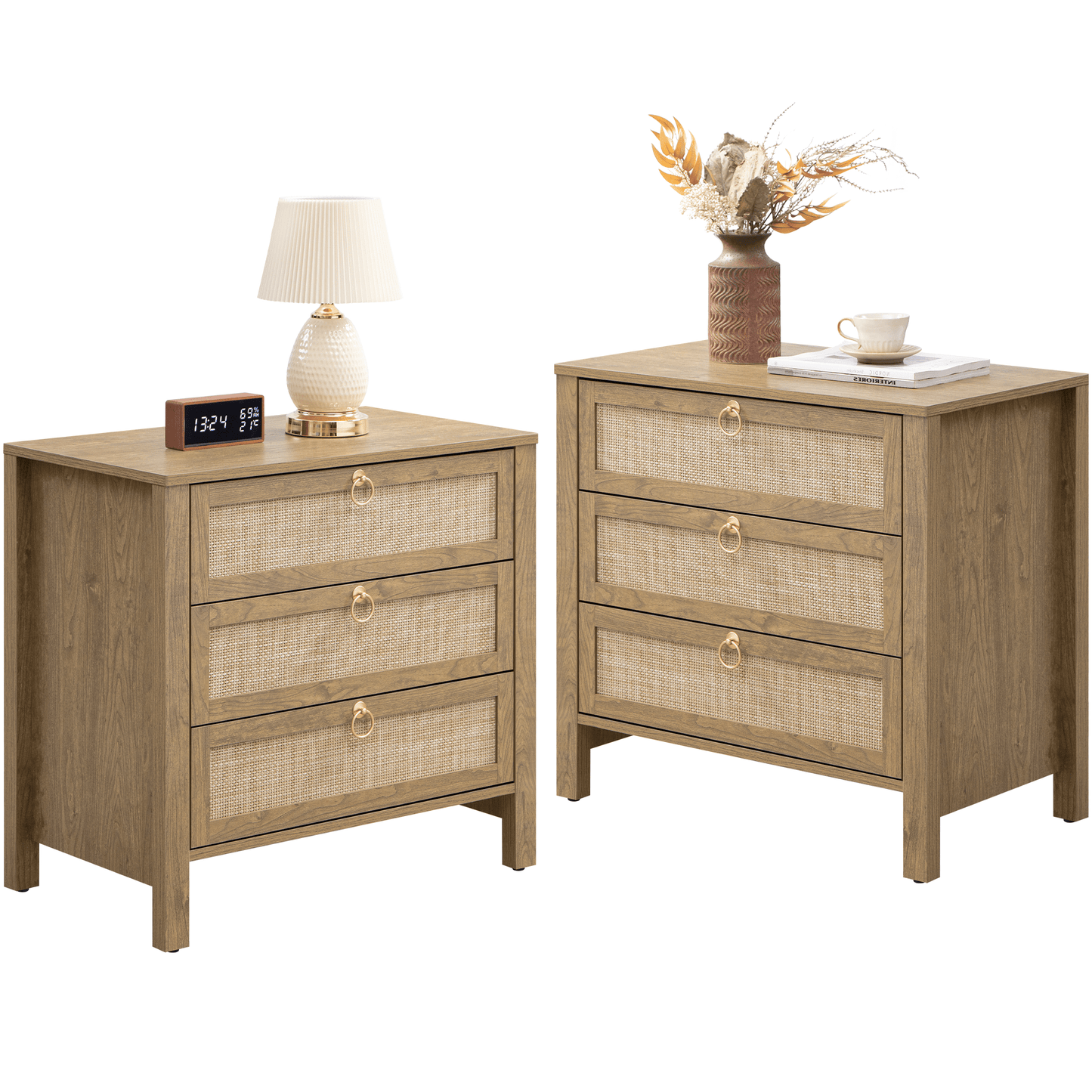 Table de chevet Terra, 3 tiroirs 