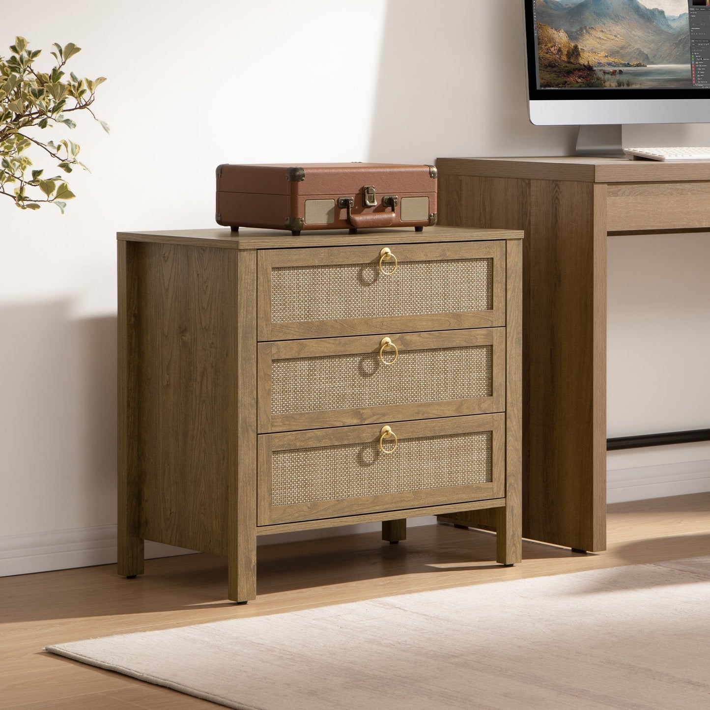 Table de chevet Terra, 3 tiroirs 
